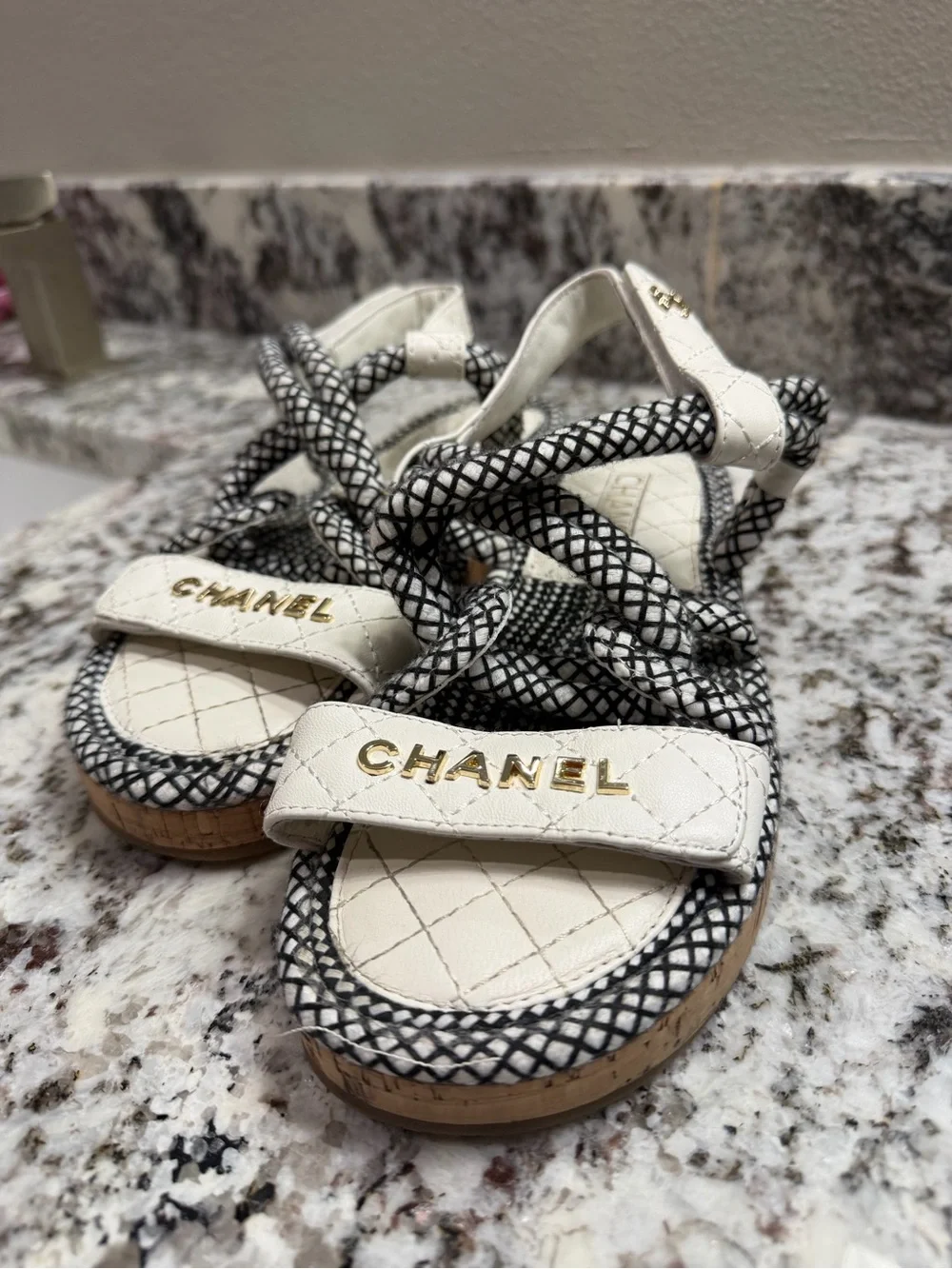 CHANEL sandals quilted